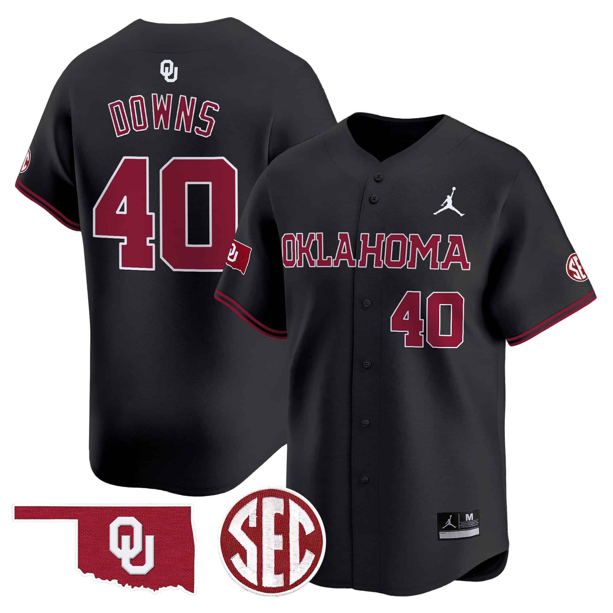 Men Oklahoma Sooners 40 Downs Black 2024 Vapor Premier Limited NCAA Jersey